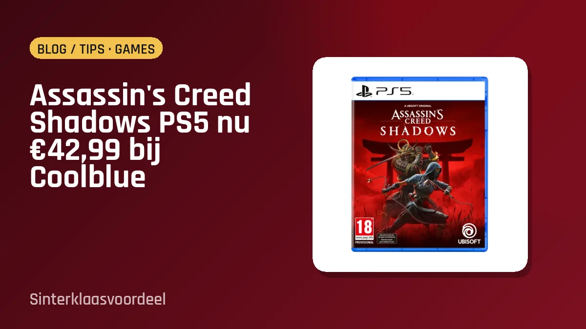 Assassin's Creed Shadows PS5 nu €42,99 bij Coolblue