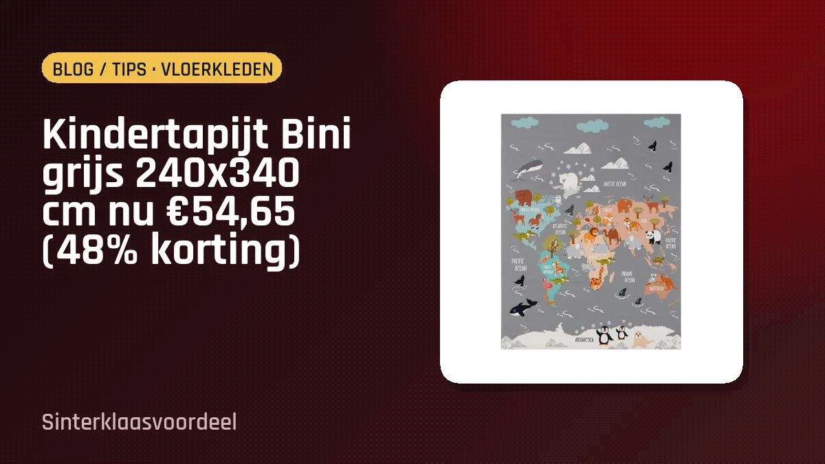 Kindertapijt Bini grijs 240x340 cm nu €54,65 (48% korting)
