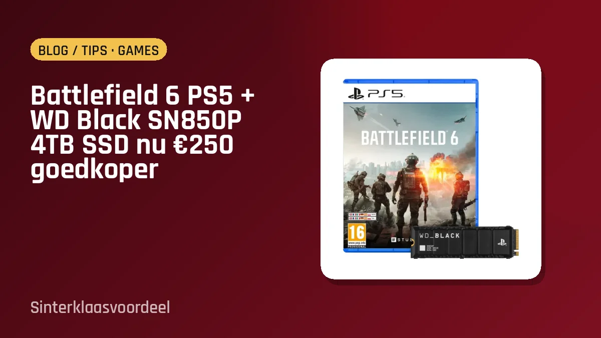 Battlefield 6 PS5 + WD Black SN850P 4TB SSD nu €250 goedkoper