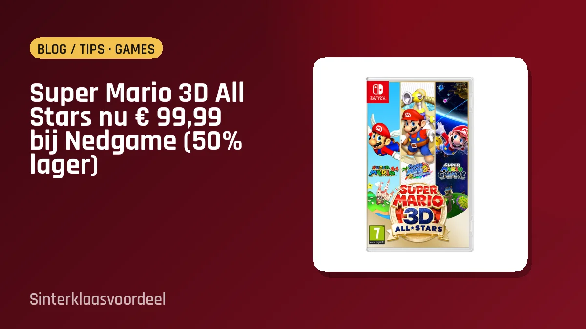 Super Mario 3D All Stars nu € 99,99 bij Nedgame (50% lager)